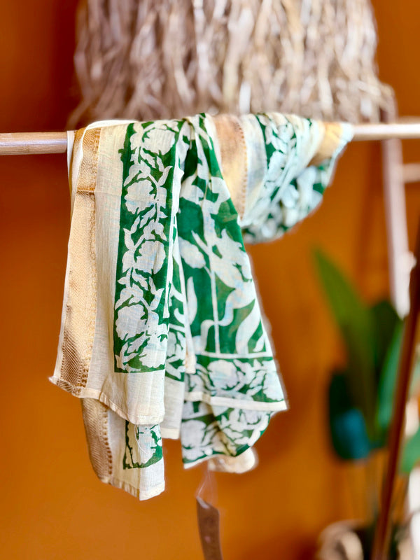 Pushpa Scarf Blockprint