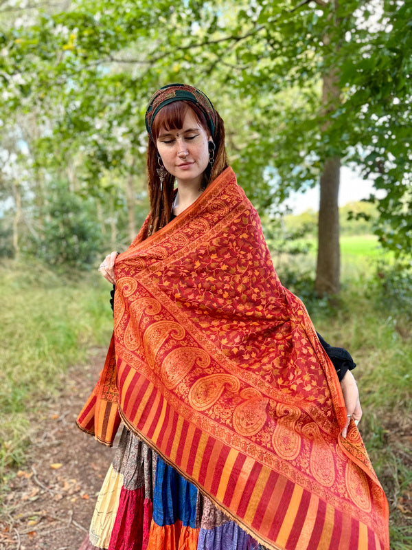 Omslagdoek Paisley Oranje