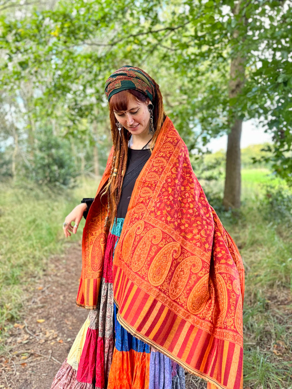 Omslagdoek Paisley Oranje