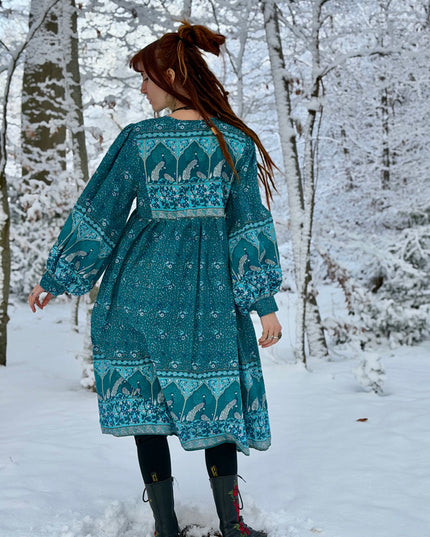 Fay Dress Handblock Blue