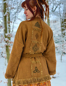 Kimono / Vest Aztec print Warm Bruin