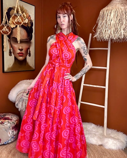 Durga - de ultieme zomerjurk Print roze / Rood