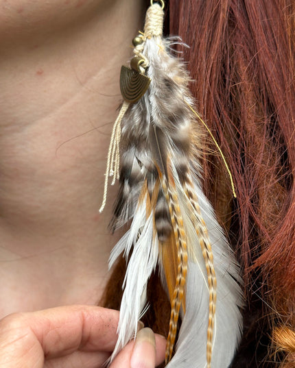 Echte veren oorhanger 5