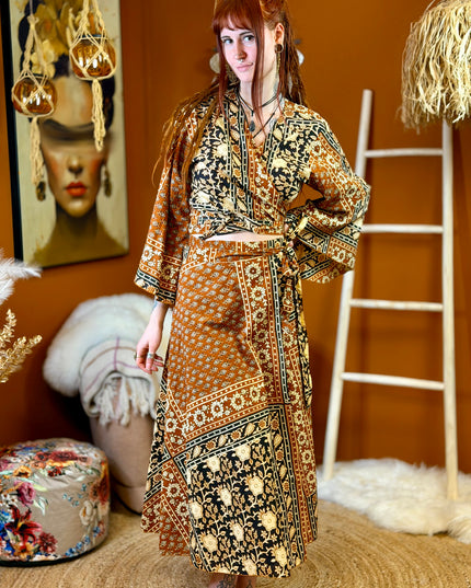 Mystic Mesa Wrap Skirt Black