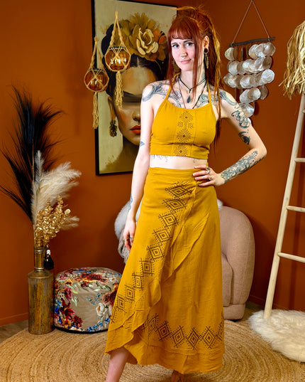 Sand & Soul zomertop Okergeel