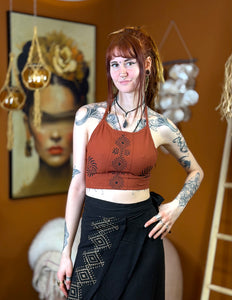 Aya Zomertop Donker Terracotta