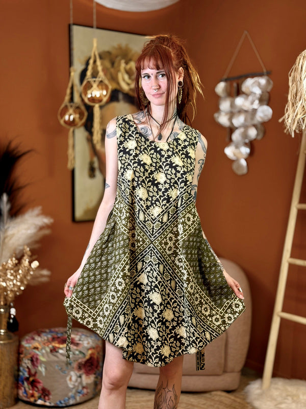 Sacred Roots Midi zomerjurk Olive