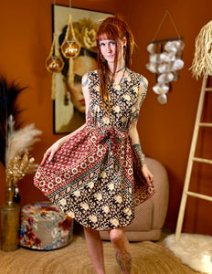 Fay Kleid Handblock Blau
