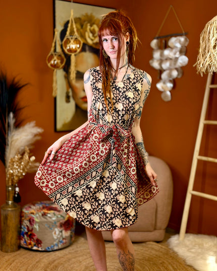 Fay Kleid Handblock Blau