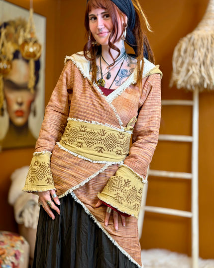 Samt Suzani Jacke Dunkelblau