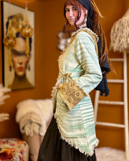 Bohemian Khadi Hooded Jacket