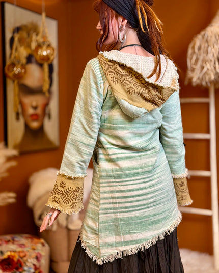 Bohemian Khadi Hooded Jacket