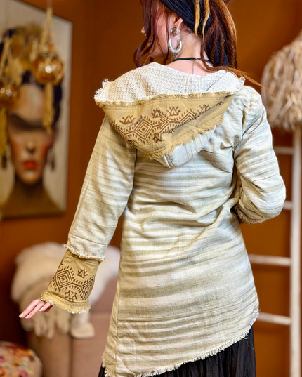 Bohemian Khadi Hooded Jacket