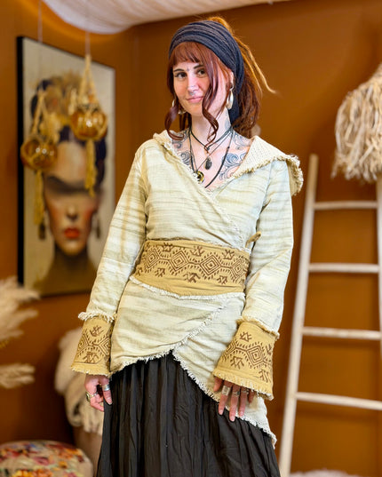 Bohemian Khadi Hooded Jacket