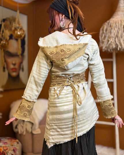 Bohemian Khadi Hooded Jacket