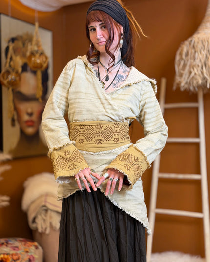 Bohemian Khadi Hooded Jacket