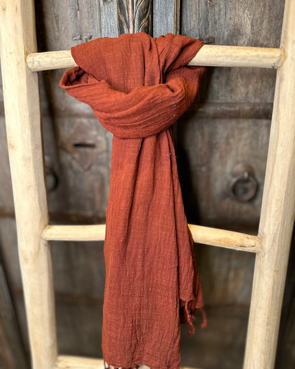 Katoenen Sjaal Terracotta