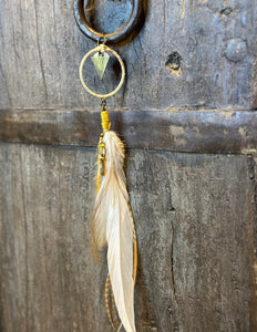 Echte veren oorhanger 3