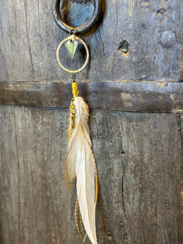 Echte veren oorhanger 3