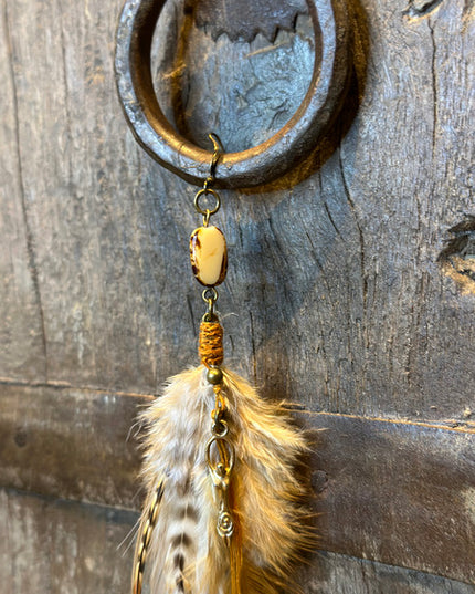 Echte veren oorhanger 4