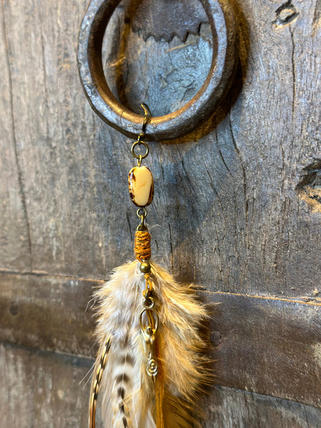 Echte veren oorhanger 4