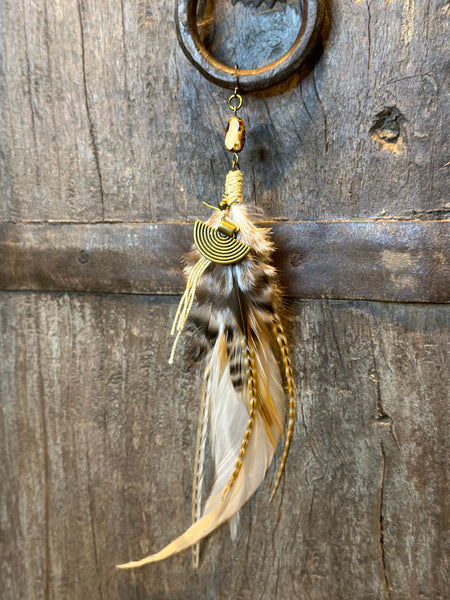 Echte veren oorhanger 5