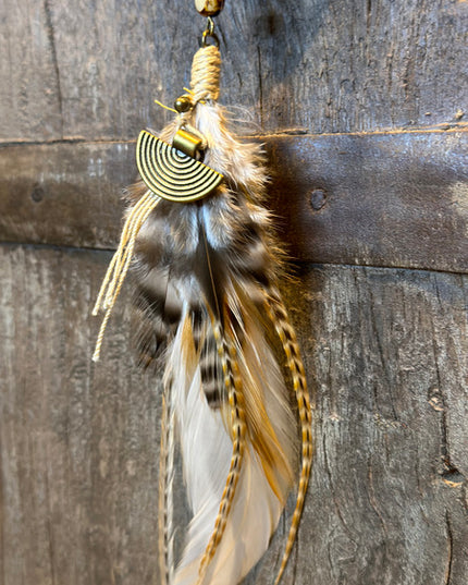 Echte veren oorhanger 5
