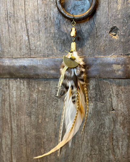 Echte veren oorhanger 5