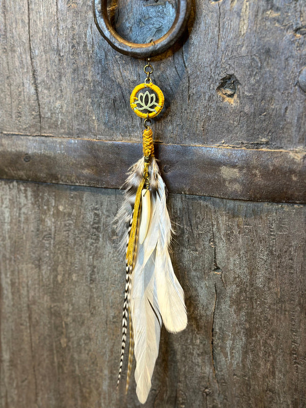 Echte veren oorhanger 6