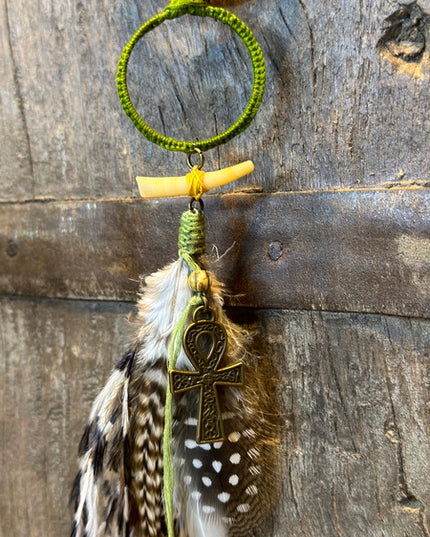 Echte veren oorhanger 8