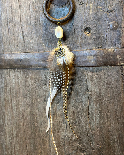 Echte veren oorhanger 10