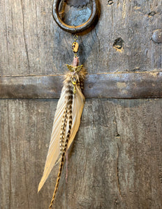 Echte veren oorhanger 15