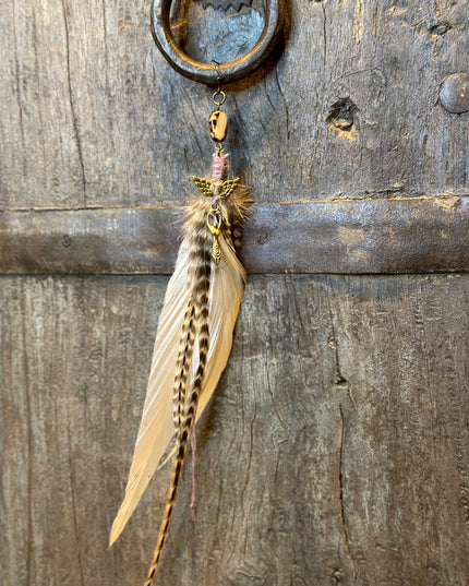 Echte veren oorhanger 15