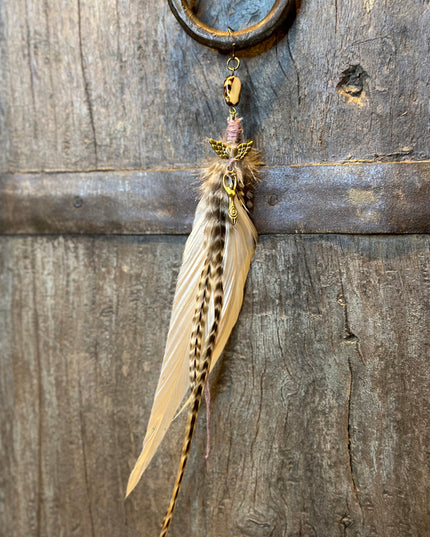 Echte veren oorhanger 15