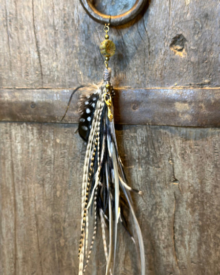 Echte veren oorhanger 16