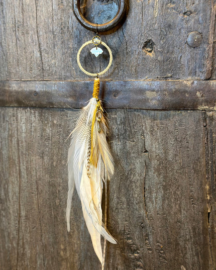 Echte veren oorhanger 18