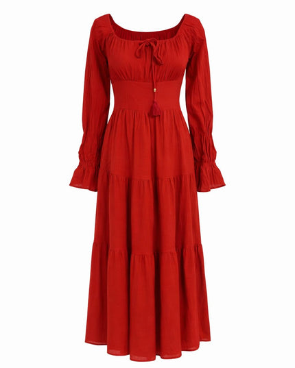 Langes Kleid Vaiana Leuchtend Rot 