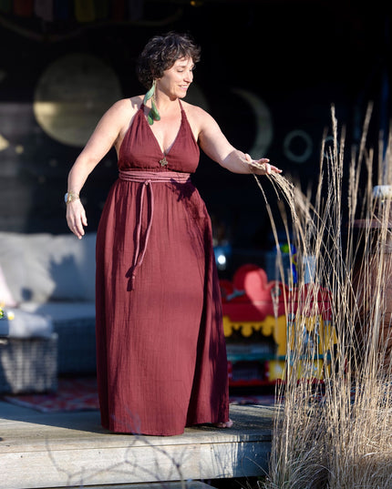 Inanna Festival jurk Donkerrood