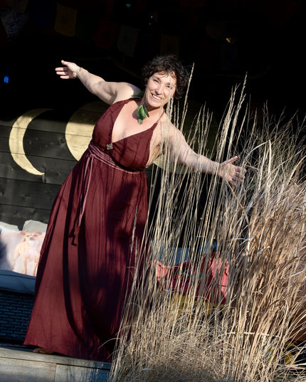 Inanna Festival jurk Donkerrood