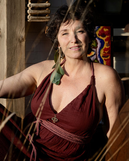 Inanna Festival jurk Donkerrood