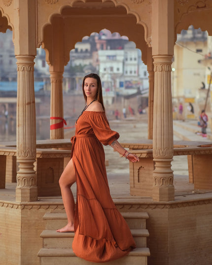 Luna Dress Warm Oranje