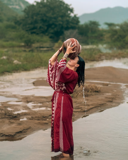 Kimono Jurk Zahara Marroon