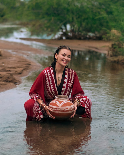 Kimono Jurk Zahara Marroon