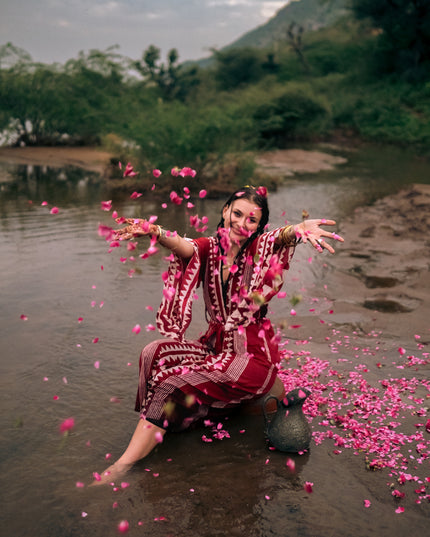 Kimono Jurk Zahara Marroon