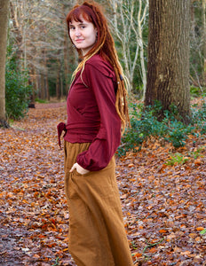 Hooded Vest Sweater Marroon Rood