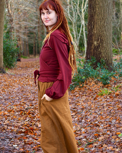 Hooded Vest Sweater Marroon Rood