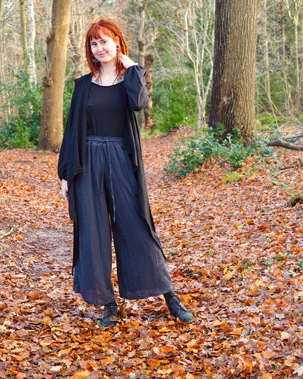 Hooded Vest Sweater Zwart