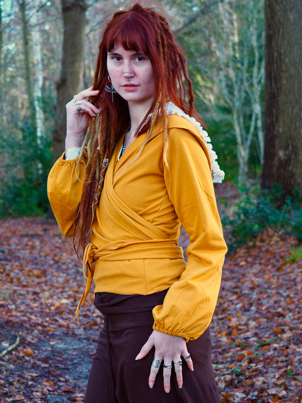 Hooded Vest Sweater Oker