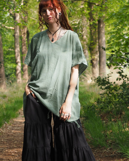 Desert Breeze poncho Jadegroen