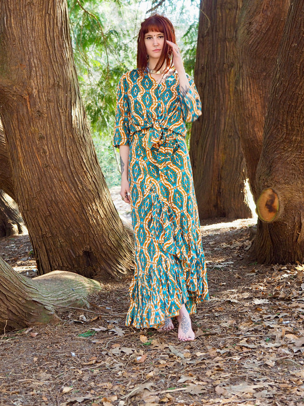 Flamenco Rok & Blouse Bleu